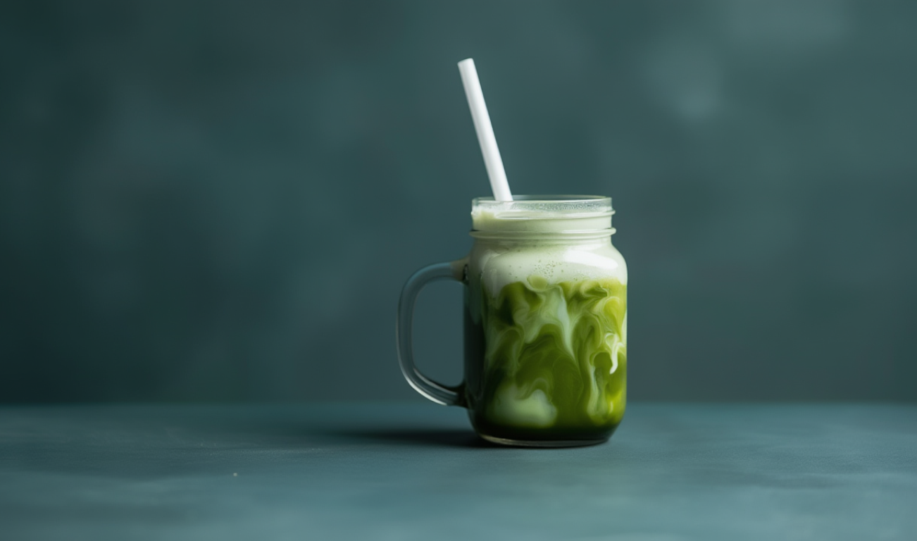 Delicious smoothie with figs and mint